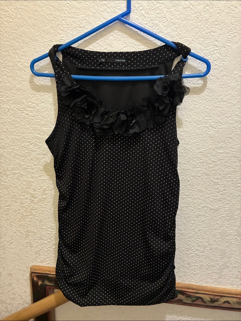 Maurice’s black flower tank blouse large